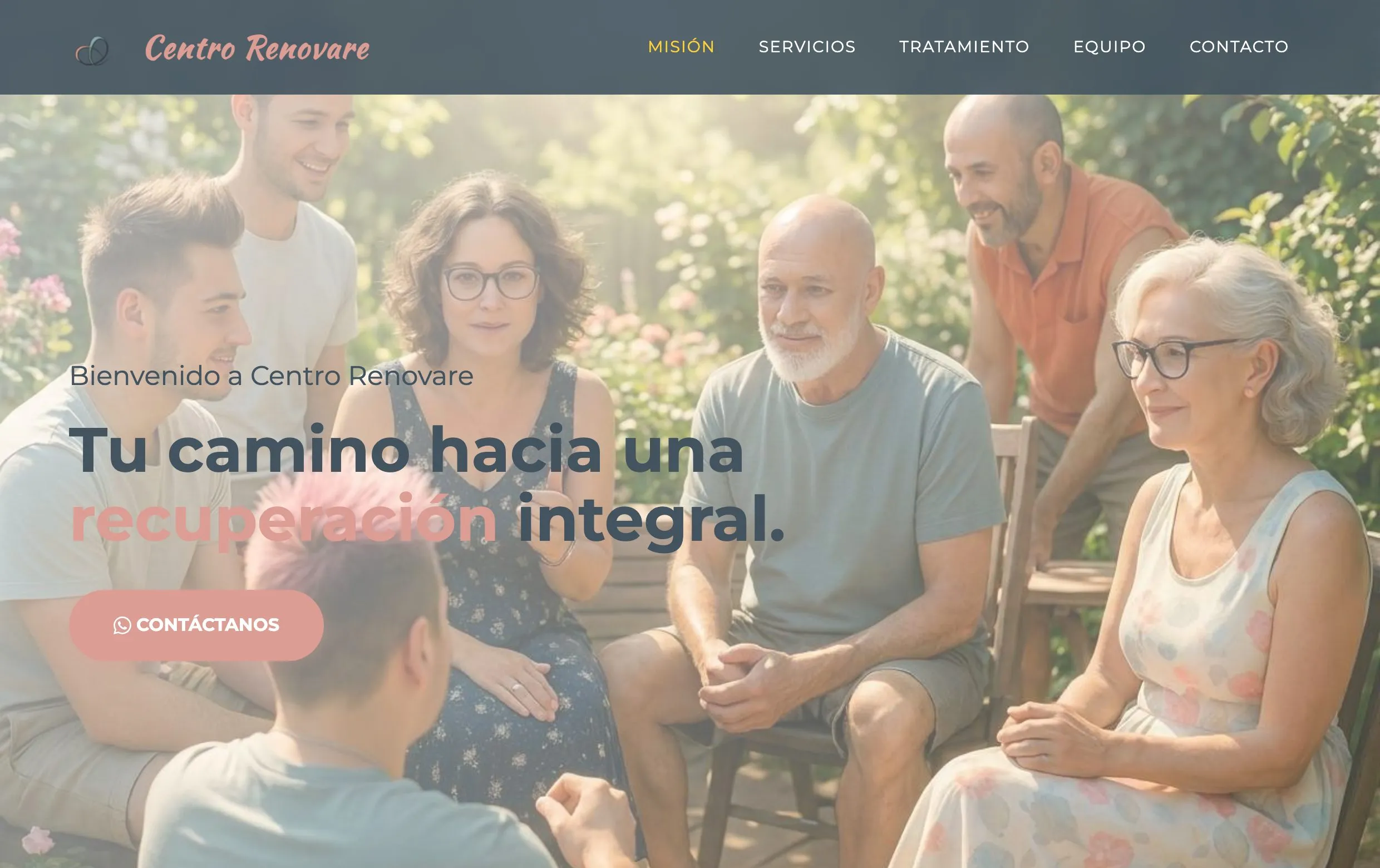 Sitio de Centro Renovare — centrorenovare.cl. Construido por Catalys (Catalys)