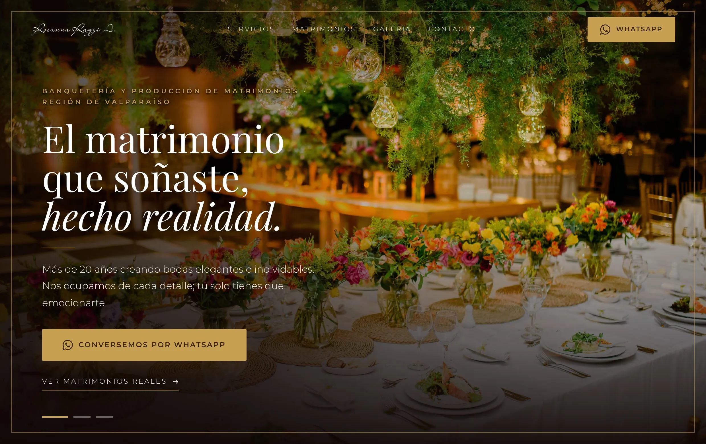 Sitio de Rosanna Raggi Eventos, construido por Catalys — rosannaraggi.cl